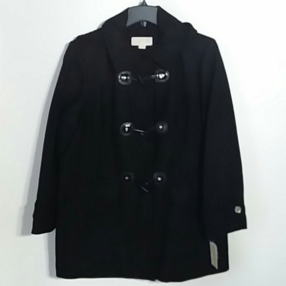 NWT Michael Kors plus black wool-blend coat - Picture 15 of 15